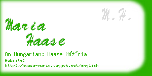 maria haase business card